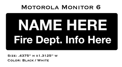 Fire Department Pager Monitor 6 Information Decal